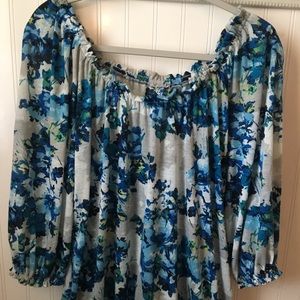 Blue/Black/Green/Gray Blouse